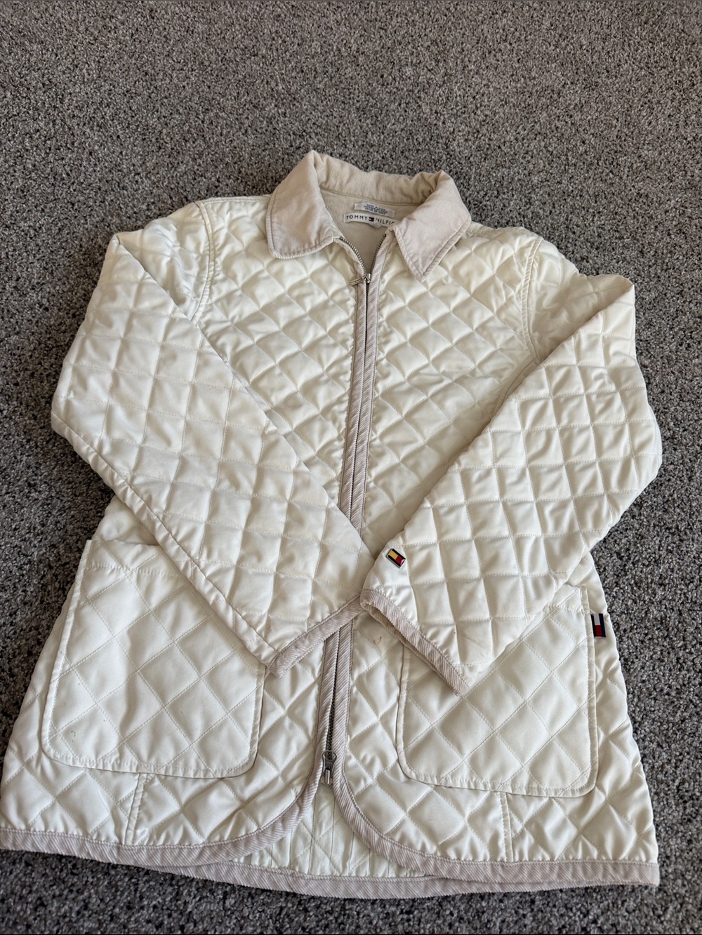 Tommy Hilfiger Cream Quilted Women's Puffer Jacket